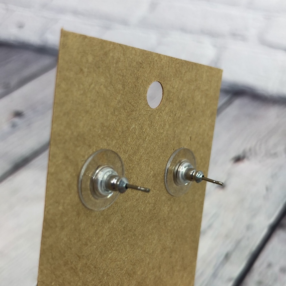 5/$25 Artsy silver tone cross dainty delicate shiny drop dangle statement - Picture 10 of 10